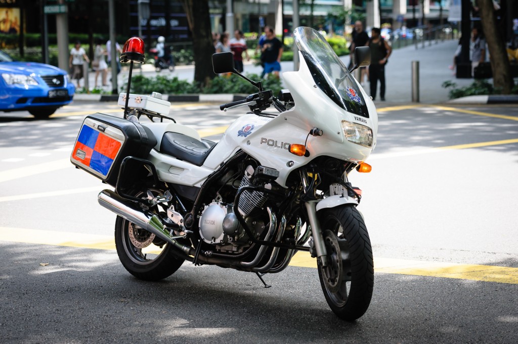Street photography - Police motorcycle in Singapore