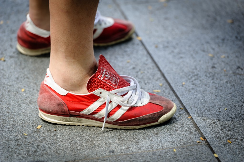 Street photography - Red adidas sneakers