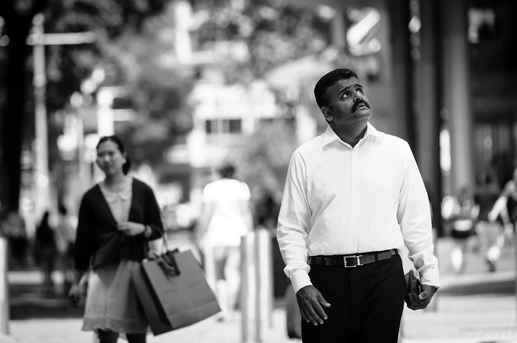 Street photography - Man looking up