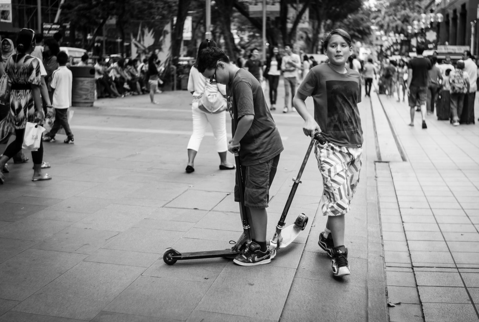 Street photography - Kids with their scooters