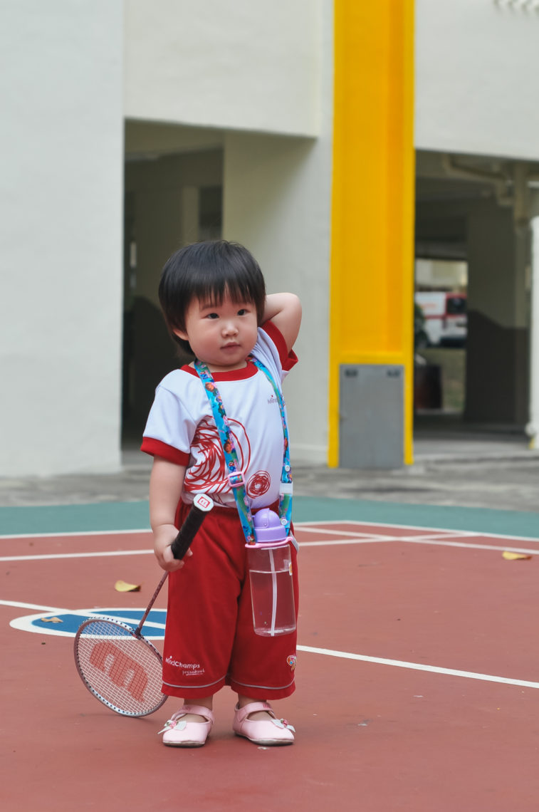 Ruiying plays badminton