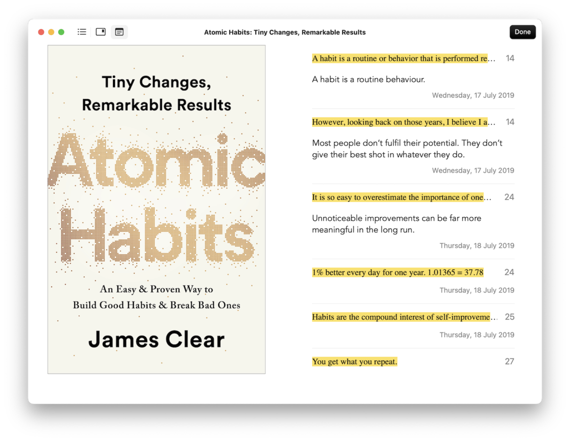 Books - Atomic Habits with notes